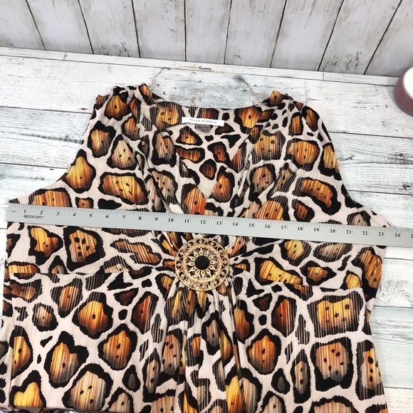 PETER NYGÅRD Sleeveless Animal Print + Medallion Jersey Angle Blouse XL - Picture 7 of 8